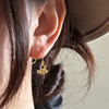 Small metal design universal earrings, trend of season, simple and elegant design