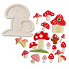 Cartoon acrylic fondant with clove mushrooms, decorations, silicone mold