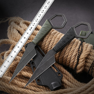 Wholesale direct outdoor small straight knife portable outdoor anti-body knife mini sheath outdoor survival knife household fruit knife