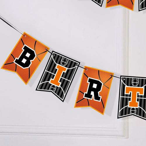 Basketball theme party decoration sports boy birthday flag cake insert balloon set decoration supplies
