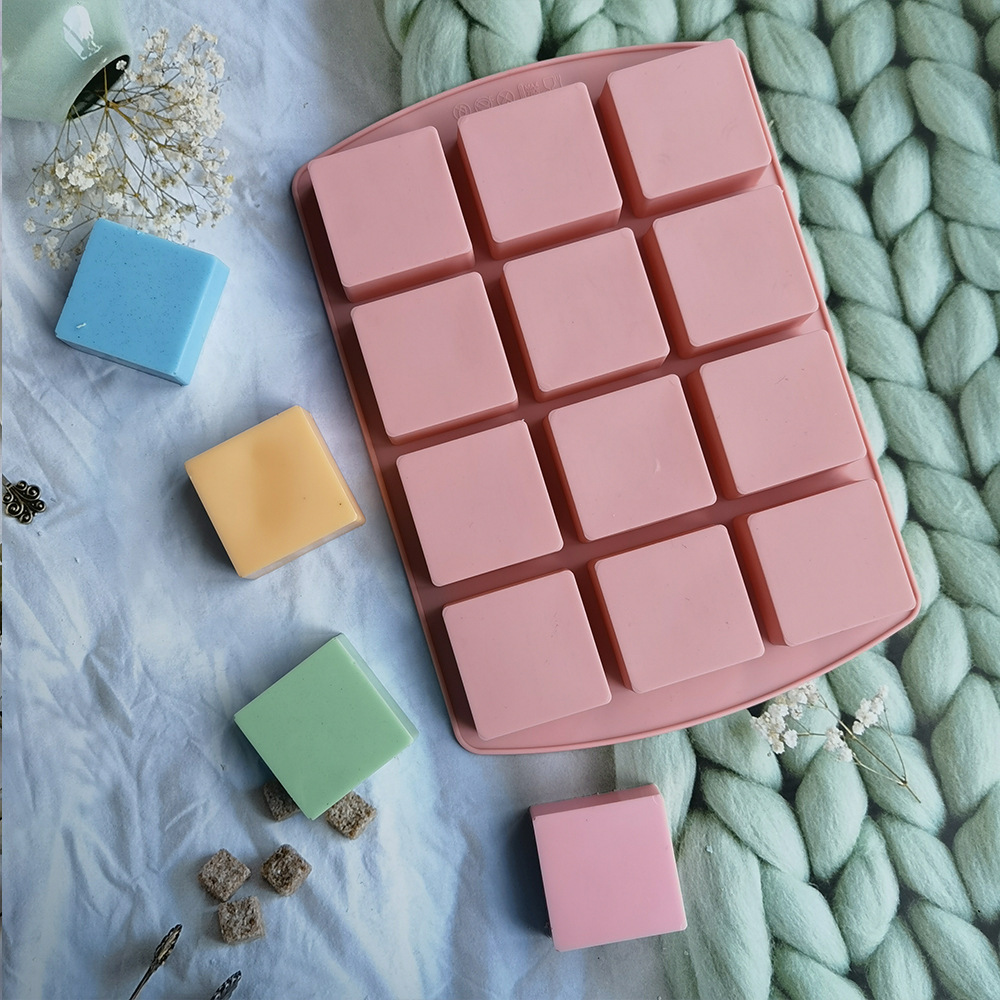 12 cuadrado 182 molde de silicona pastel helado pudín molde de postre jabón utensilios