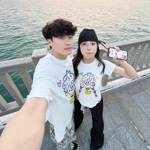 Summer Pure Cotton Short-Sleeved T-Shirt Couple Wear Lazy Style Loose Niche Design Tops for Men and Women Student Trendy Class Uniforms