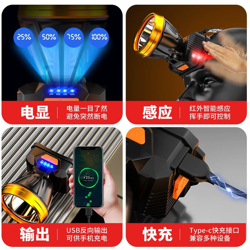Lantern, super bright travel miner's lamp outside climbing, lights for fishing, flashlight, new collection