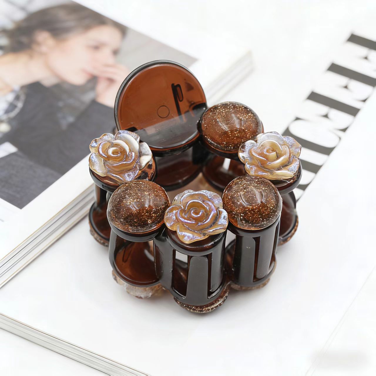 48# 그라데이션 비즈 플라워 스몰 라운드 [4cm]