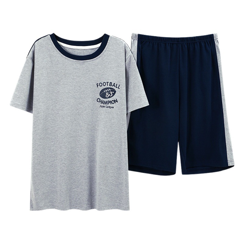 2022 verano nuevos hombres pijamas pantalones cortos de algodón de manga corta jersey de dos piezas ropa de abrigo casual de algodón ropa de casa