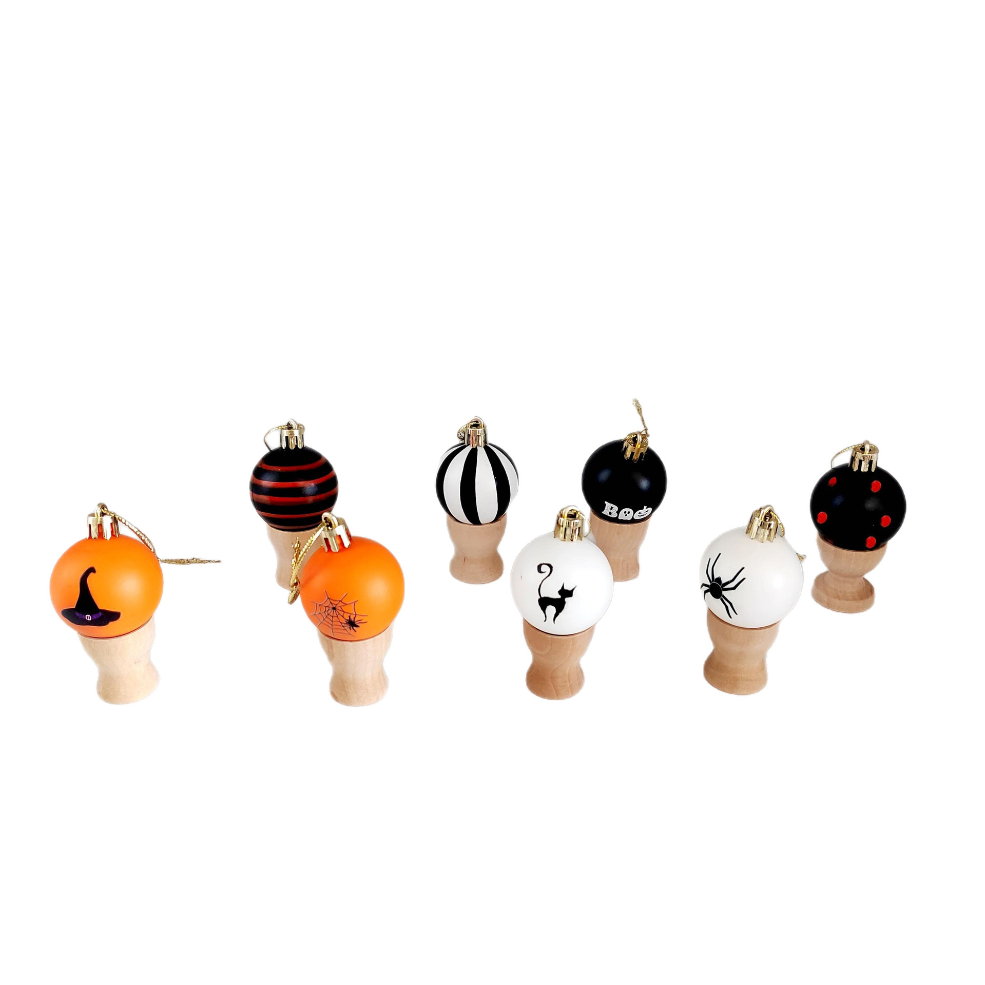 Spot Halloween Bola decorativa 4cm24 Pintado pintado Bola de plástico pintada Decoración de escena Bola de Navidad