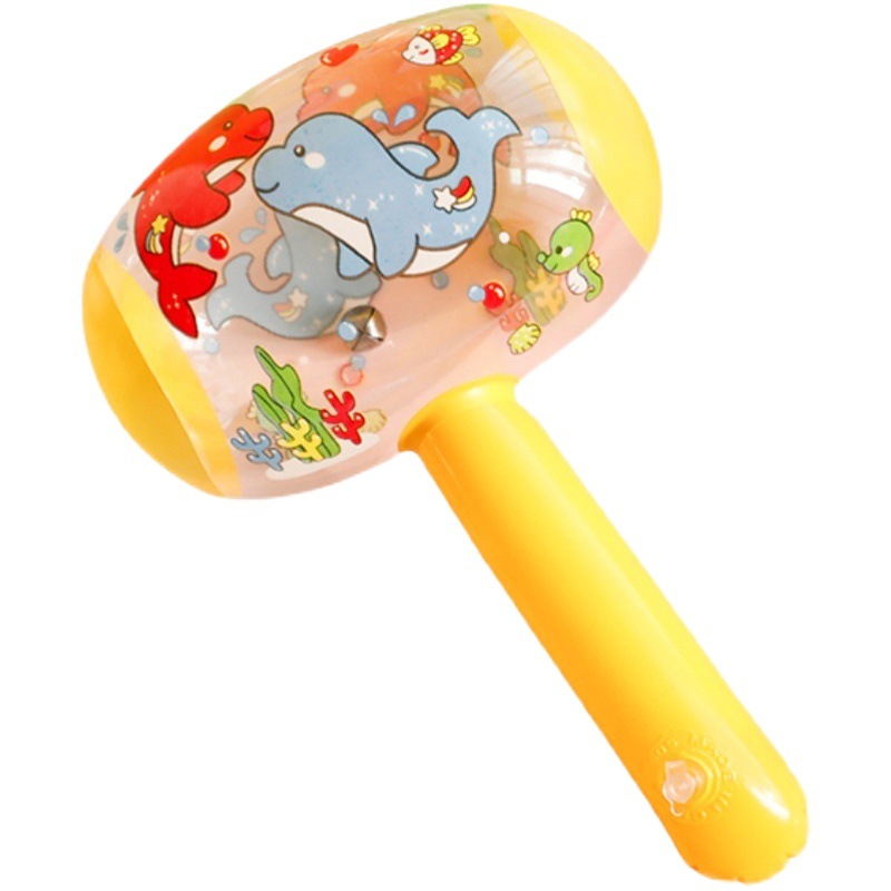 Boys and girls inflatable hammer toy small hammer cartoon inflatable baby knock stick punishment props with whistle bell