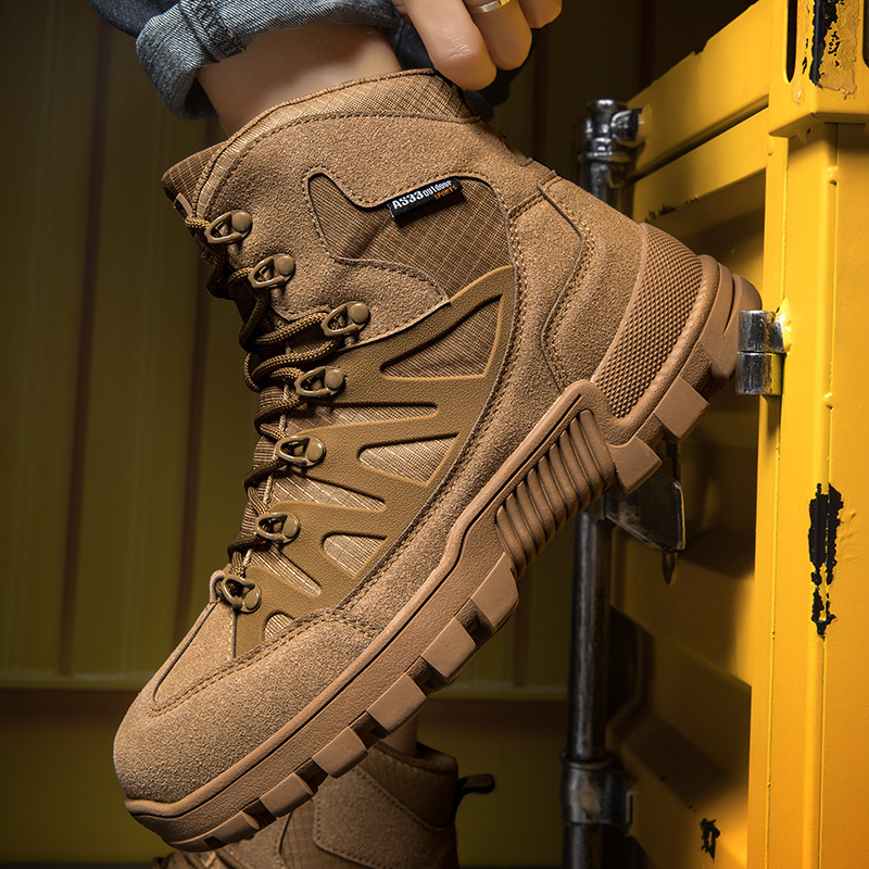Ventas directas de fábrica de nuevas botas militares de gran tamaño, cuatro estaciones, antideslizantes y resistentes al desgaste, botas tácticas de herramientas de rescate de aventuras de ayuda intermedia al aire libre