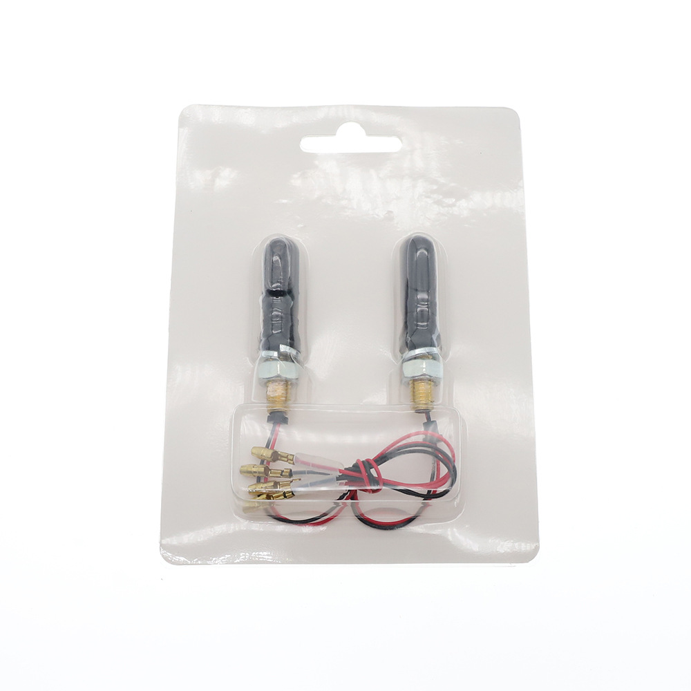 Motocicleta general modificada LED direccional luz ámbar 12V DC negro retro luz de señal de dirección