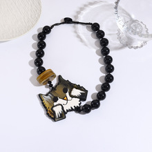 欧美热销萌趣猫咪串珠项链 创意亚克力动物吊坠潮流设计小众项饰