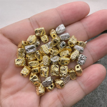 镀18K金银几两散珠方块珠子DIY手工串珠材料饰品手串项链辅料配件