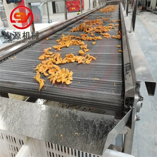 天妇罗大虾上浆油炸机全自动鸡腿油炸设备预制菜大虾油炸流水线