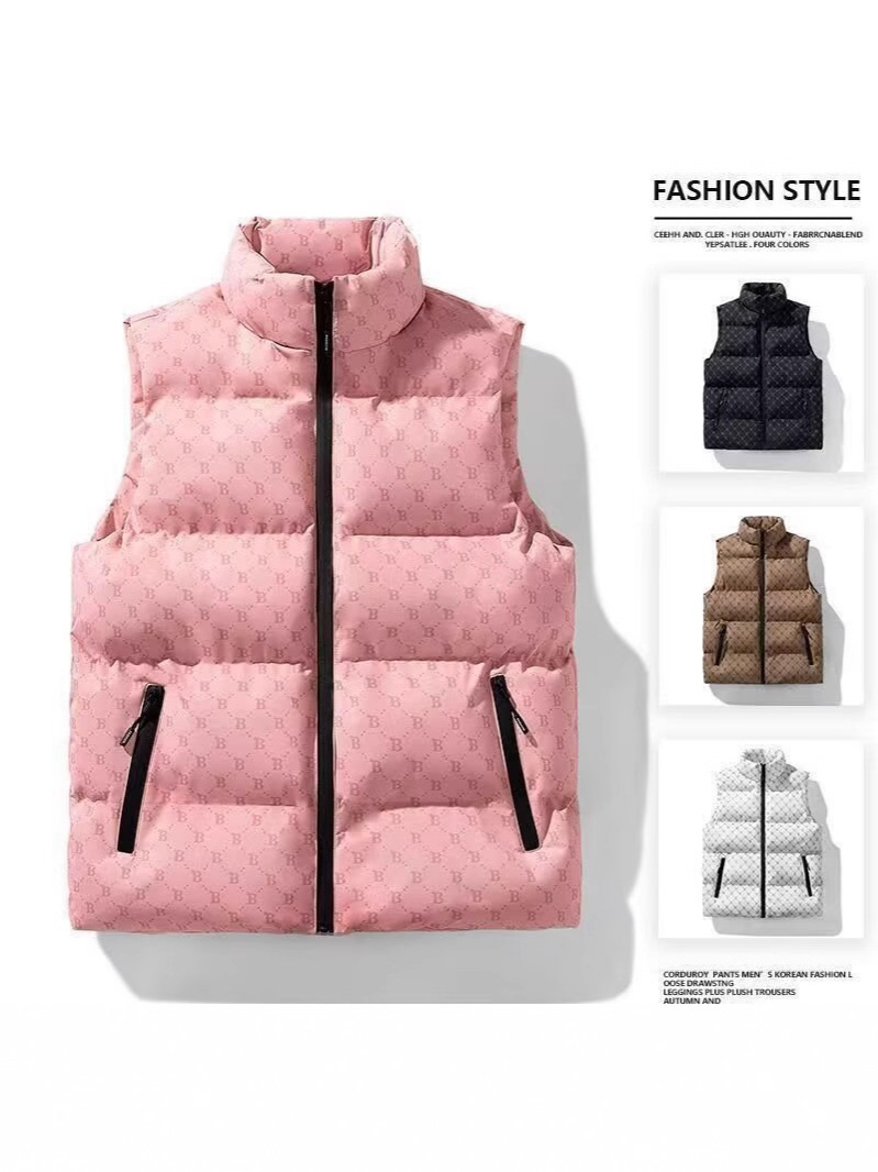 2025 Autumn and Winter New Thickened Cotton Vest Casual Versatile Trendy Brand Men's Warm Stand Collar Puffer Vest