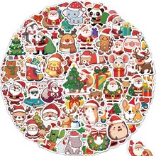 亚马逊儿童圣诞贴纸定制礼品袋笔记本电脑水瓶贴纸节日派对不干胶