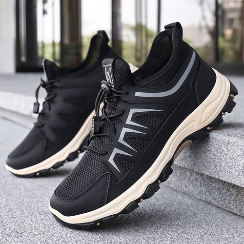 Men's Sports Shoes Breathable Mesh Shoes, Non-Suffocating, Cross-Border Fashion, Versatile Single Shoes, Soft Sole, Comfortable Running Shoes, Dropshipping