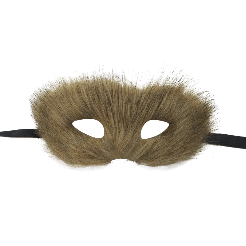 Oferta exclusiva de Amazon Venta caliente máscara de media cara de zorro de pelo largo fiesta de baile máscara de zorro de peluche sexy