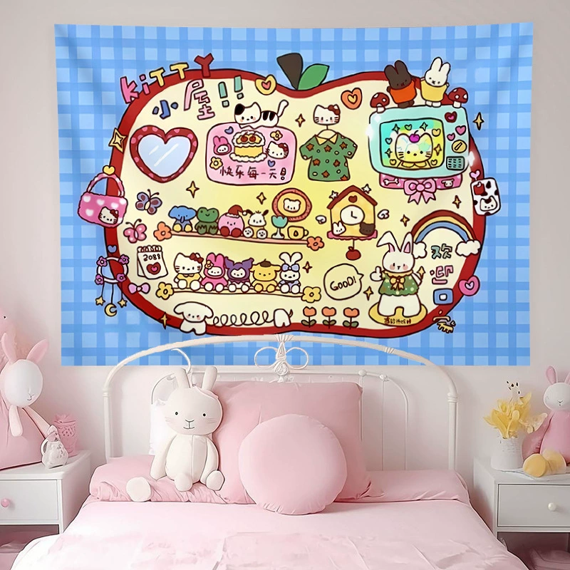 Hello Kitty, милые мультяшные украшения для кровати в спальню