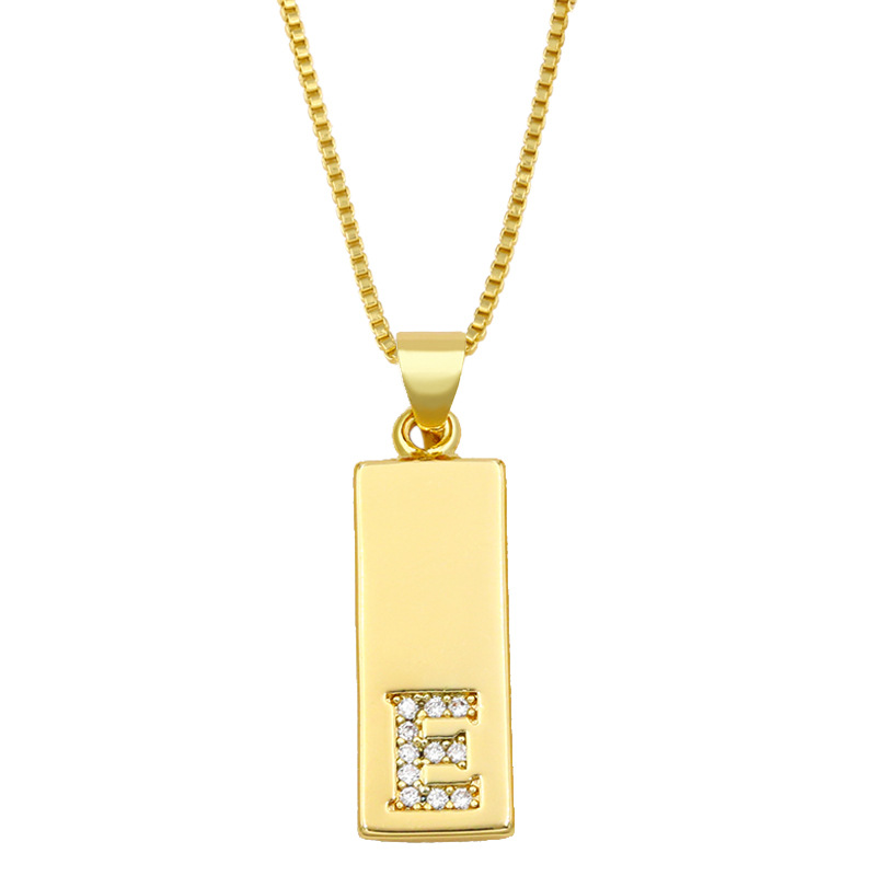 Simple Rectangle 26 Letter Necklace display picture 29