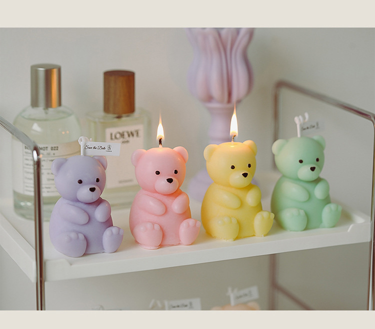 Cute Bear Paraffin Candle 1 Piece display picture 13