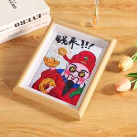 新款钻石画diy手工制作钻石贴画带中空框卡通儿童益智贴钻画批发