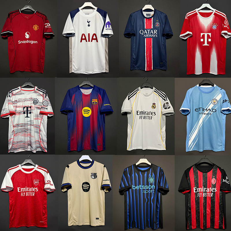 2526 Season Short-Sleeved Jersey Real Madrid Barcelona Ac Manchester United Chelsea Miami Dortmund Santos Football Uniform