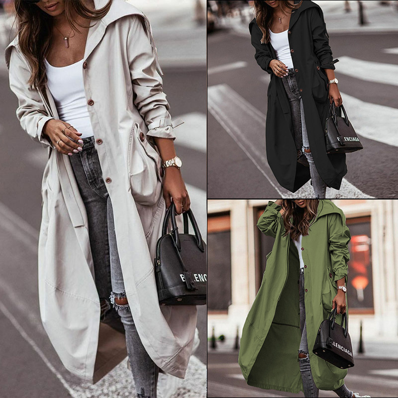 FD678 in stock 2025 Autumn and Winter New Elegant Niche Personality Casual Large Lapel Long Coat Coat Women
