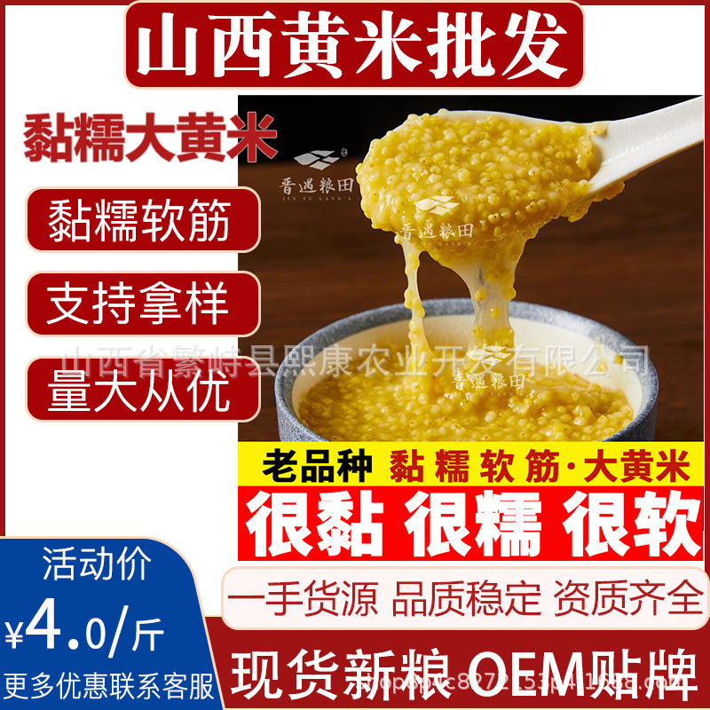 Shanxi large yellow rice new rice sticky yellow rice farmhouse self-planted large yellow rice sticky yellow rice millet rice hometown large yellow rice flour