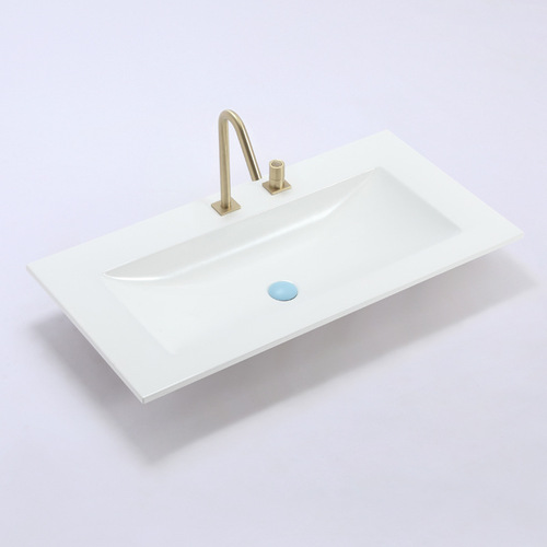 Highla Technology Home Hotel Bathroom 51 Width Three-Layer Glaze Ceramic Integrated Vanity Sink