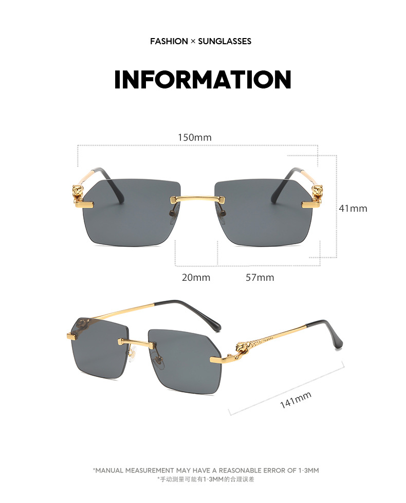 Hip-Hop Punk Streetwear Solid Color Pc Square Frameless Women's Sunglasses display picture 4