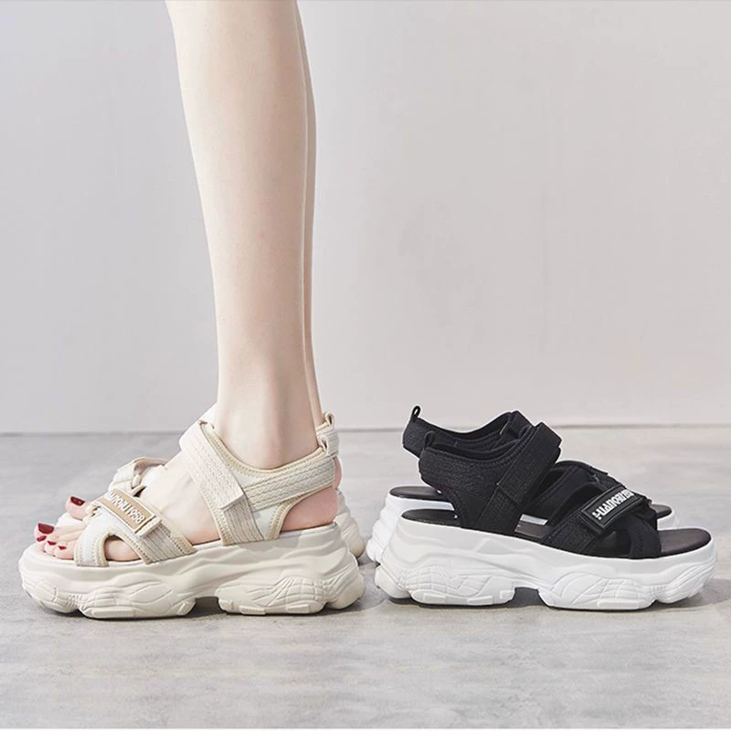Summer mesh low sandals platform with velcro, footwear, sports shoes for leisure, (Cross-border trading), 2023, internet celebrity