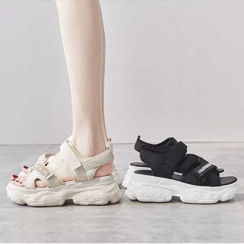 Summer mesh low sandals platform with velcro, footwear, sports shoes for leisure, (Cross-border trading), 2023, internet celebrity