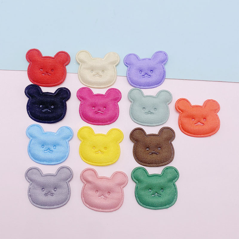 Ultrasonic Embossed Fabric Cartoon Bear Head Clothing Accessories Shoes and Hats Bag Handbook Accessories Accessories