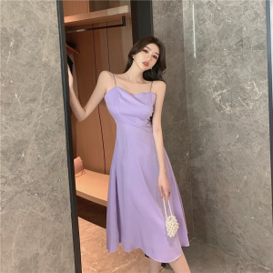 A-line long dress party evening dress suspender dress