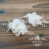 Beige hair accessory for bride, fresh wedding dress