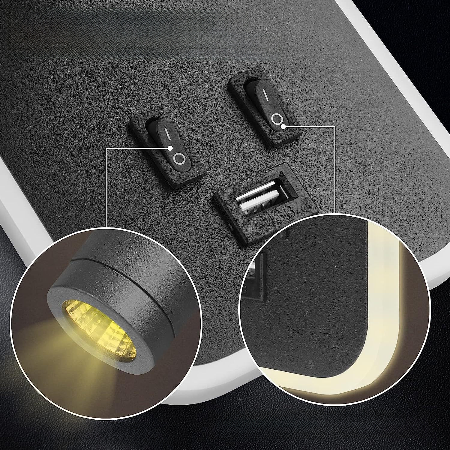 (2개) LED 독서 램프 USB 충전 북유럽 미니멀 호텔 실내 새로운 알루미늄 복도 침실 침대 옆 벽 램프 국경