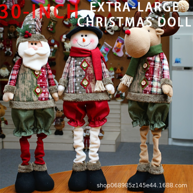 Christmas Telescopic Figures Santa Claus Snowman Reindeer Ornaments Telescopic Figures 2026 Christmas Decorations