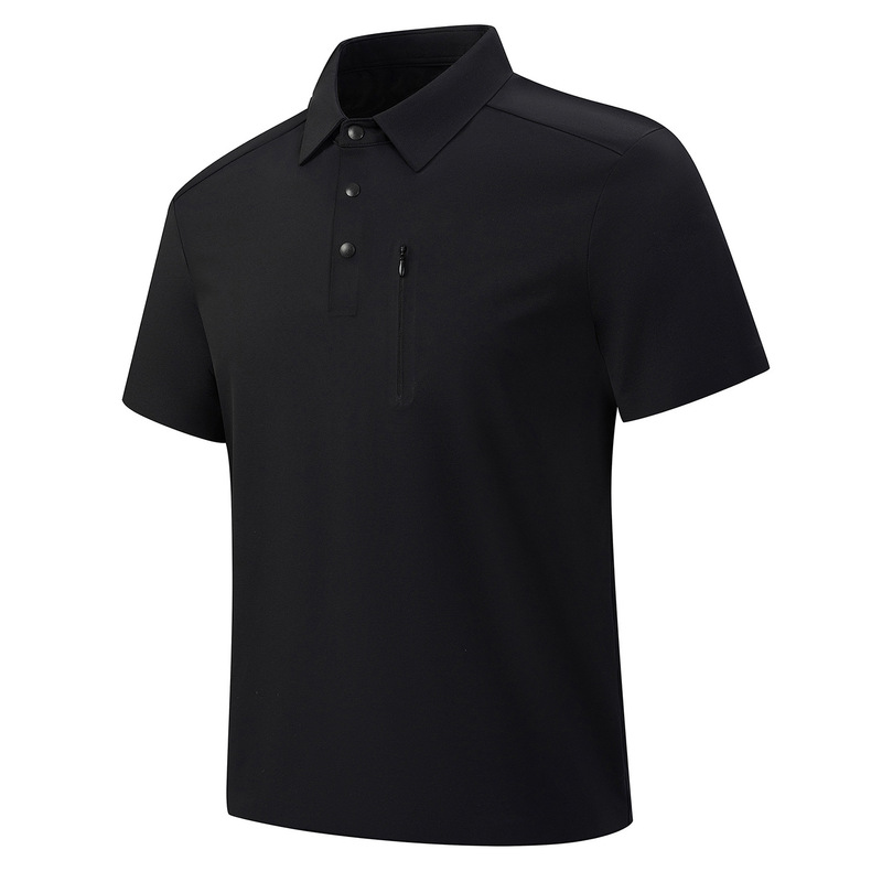 New ice silk POLO shirt for men with a collar and pocket, quick-drying short-sleeve t-shirt, summer thin style, collared casual men's clothing New ice silk POLO shirt for men with a collar and pocket, quick-drying short-sleeve t-shirt, summer thin style, collared casual men's clothing