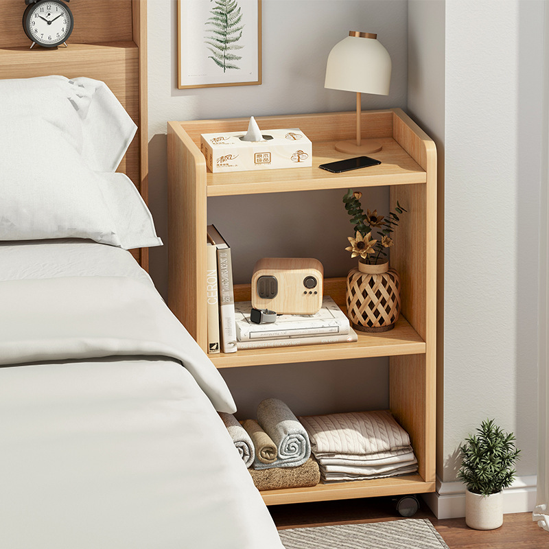 Portátil pequeña estantería piso mesa de noche de almacenamiento en rack dormitorio escritorio lado Mesa gabinete de almacenamiento pequeña estantería