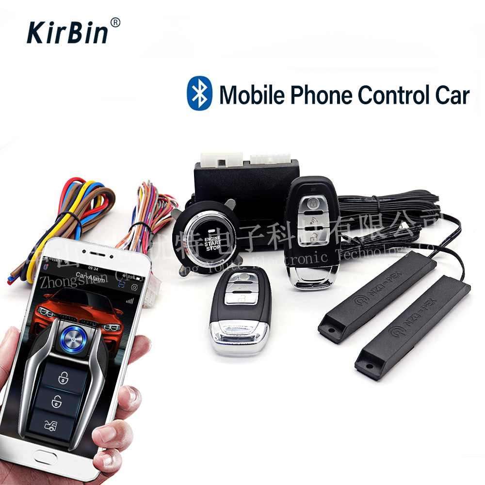 []One-button Start Keyless Entry System Car Alarm Mobile Phone Control Car Remote Start