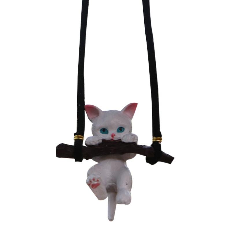 Red swing gato coche colgante venta al por mayor coche interior decoración coche accesorios espejo retrovisor colgante cordón