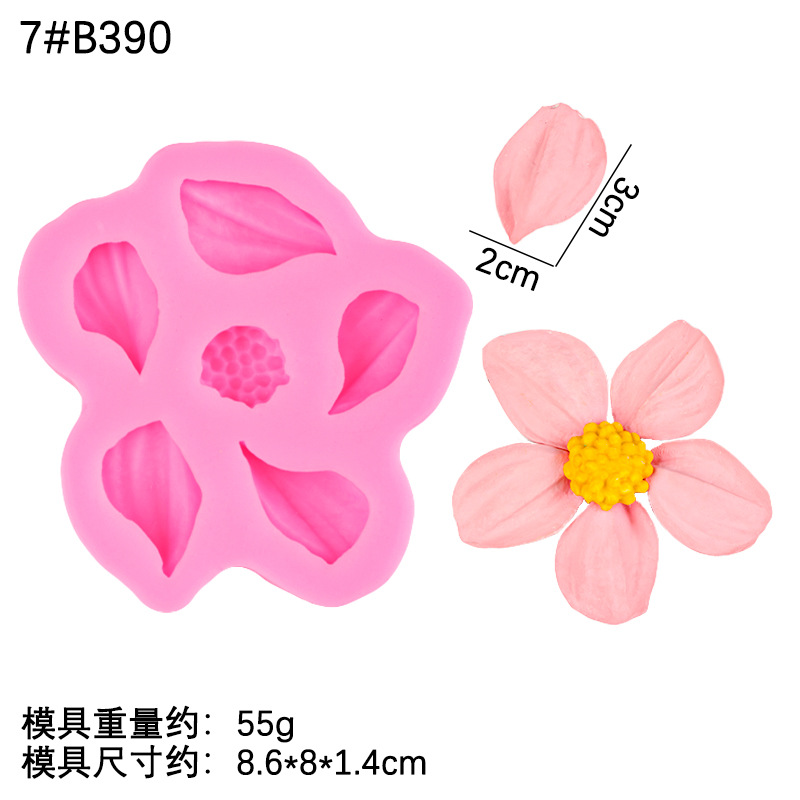 Crema hoja raspador textura fondant chocolate flor horneado epoxi pastel decoración molde de silicona