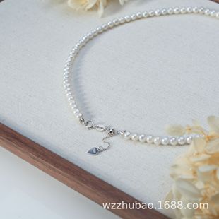 4-5MM Natural Freshwater AK Pearl Necklace S925 Silver Adjuvable Extended Chain Strong Light Near Round Small Pearl Necklace