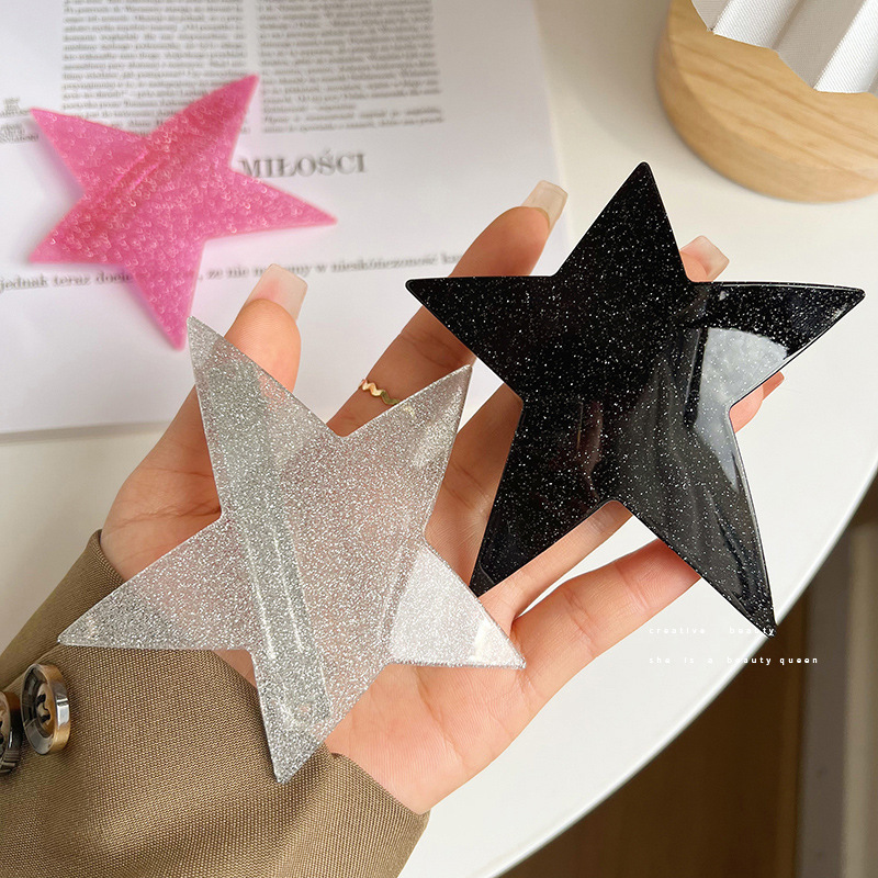 New Style Spice Hairpin Super Flash Irregular Five-pointed Star Spring Clip Side Bangs One-character Clip Personalized All-match Headwear New Style Spice Hairpin Super Flash Irregular Five-pointed Star Spring Clip Side Bangs One-character Clip Personalized All-match Headwear