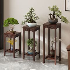 中式实木花架子客厅落地式2025新款室内多层放花的架子花架置物架
