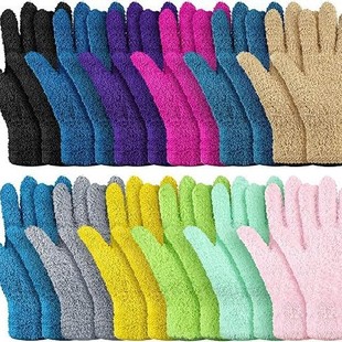 Household cleaning half fleece coral fleece cleaning gloves dust removal gloves car cleaning cloth dry hair gloves manufacturers
