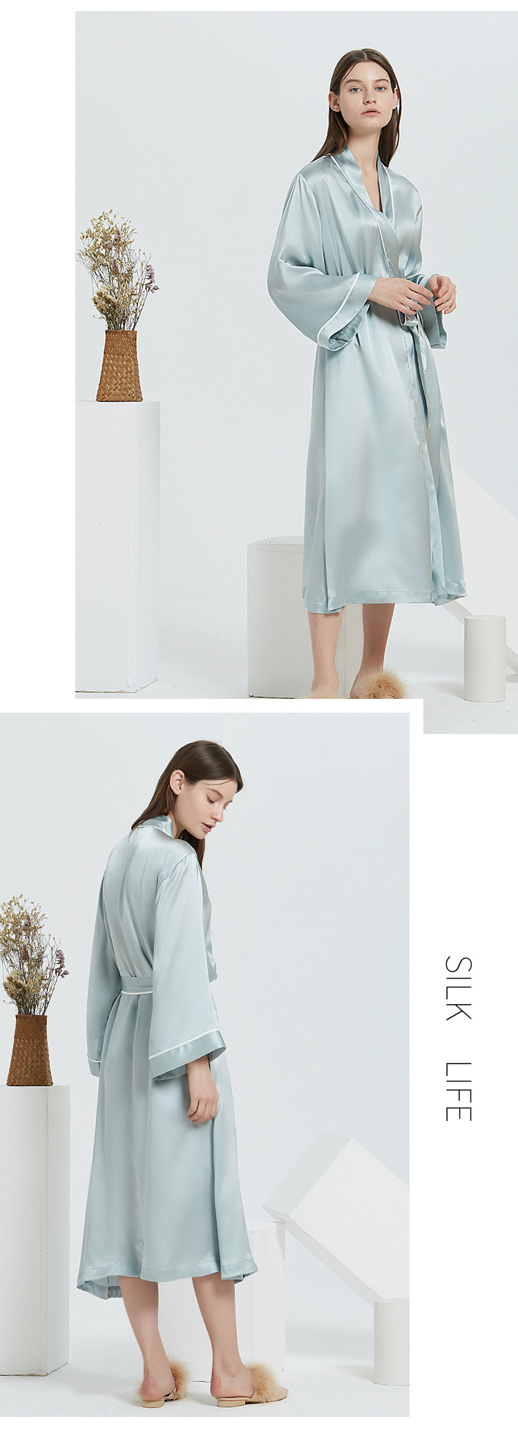 GraceChic GraceChic Nightgown Long Slpwar For Womn Europan And Amrican Fashion Lac-up 100% Mulbrry Nightdrss Silk Rob St_voghion.com