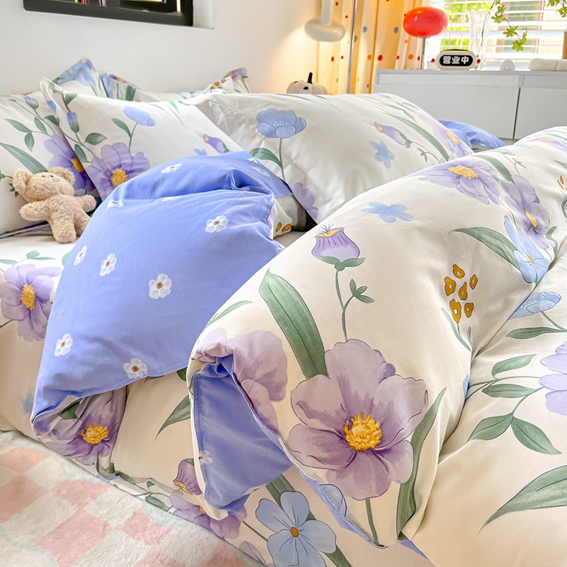 Nuevos productos de algodón único 180 × 200x230 estudiantes de dibujos animados dobles 100 algodón puro cubierta de edredón 1.5m mayorista