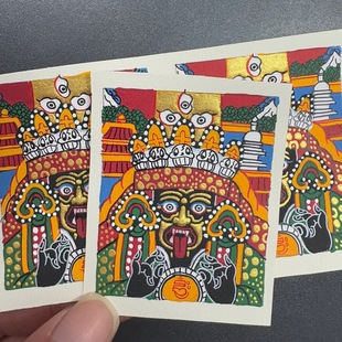 Regong Xizang Nepal Pure Hand-painted Tang Khazakiram 4*5 Card Core