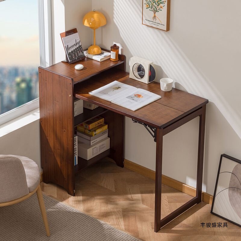 Fengjunsheng Folding Desk and Bookshelf Combo for Home Use, Multifunctional Computer Desk and Workstation for Small Apartments and Rental Homes Fengjunsheng Folding Desk and Bookshelf Combo for Home Use, Multifunctional Computer Desk and Workstation for Small Apartments and Rental Homes