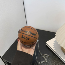 韩版时尚流行创意篮球造型女士单肩包2024新款外贸迷你链条斜挎包